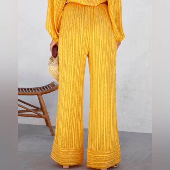 VICI tatianna yellow wide leg, high waist relax fit lined pants NEW RE $68. - Picture 5 of 15